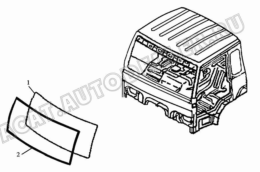 Ветровое стекло триплекс 5206011-1HJ1 для FAW CA3252