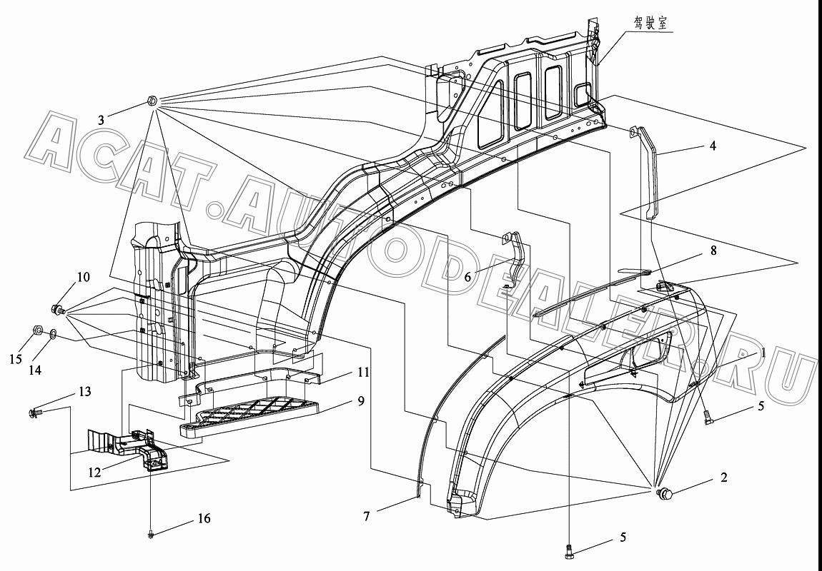 Усилитель левого крыла 5103025E109 для FAW CA3252
