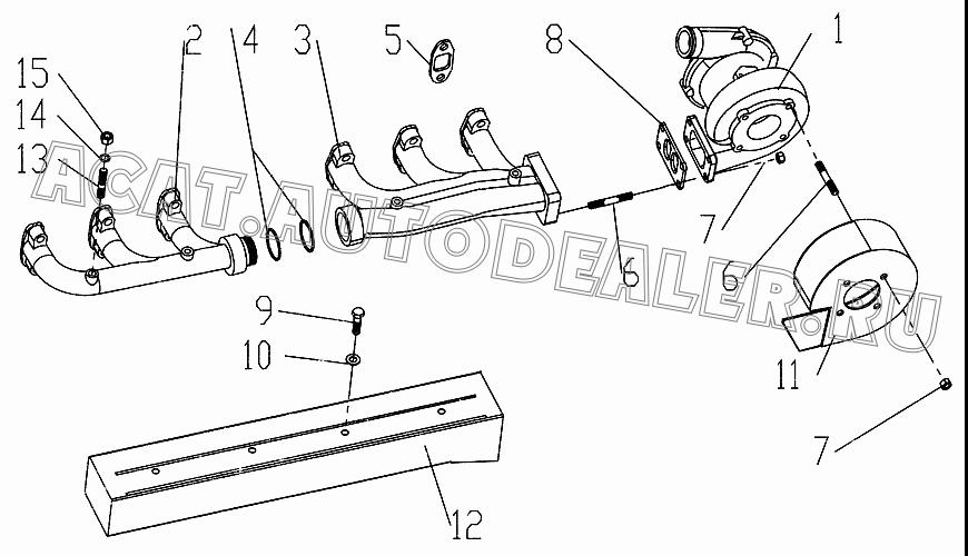Выпускная труба QT400-15 GB1348 12188682 для Deutz 226B
