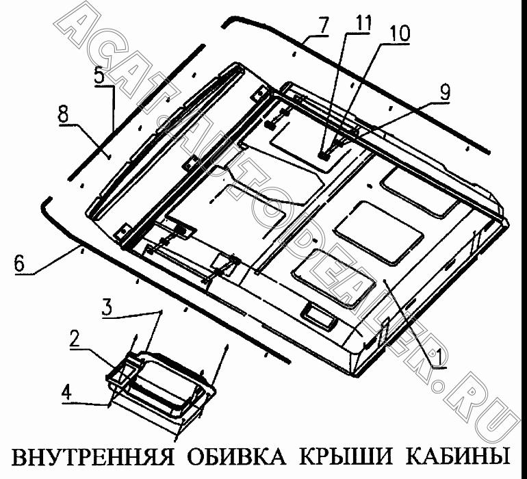 Задняя внутренняя панель кабины с высокой крышей WG1644610006 для CNHTC Sinotruk Howo