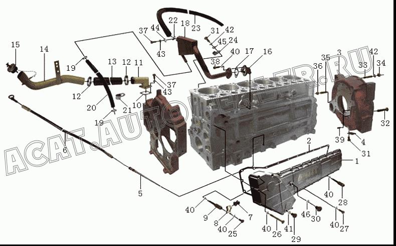 Крышка масляного охладителя VG14010083B для CNHTC Sinotruk Hania