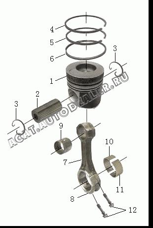 Поршень VG2600030011 для CNHTC Sinotruk Hania