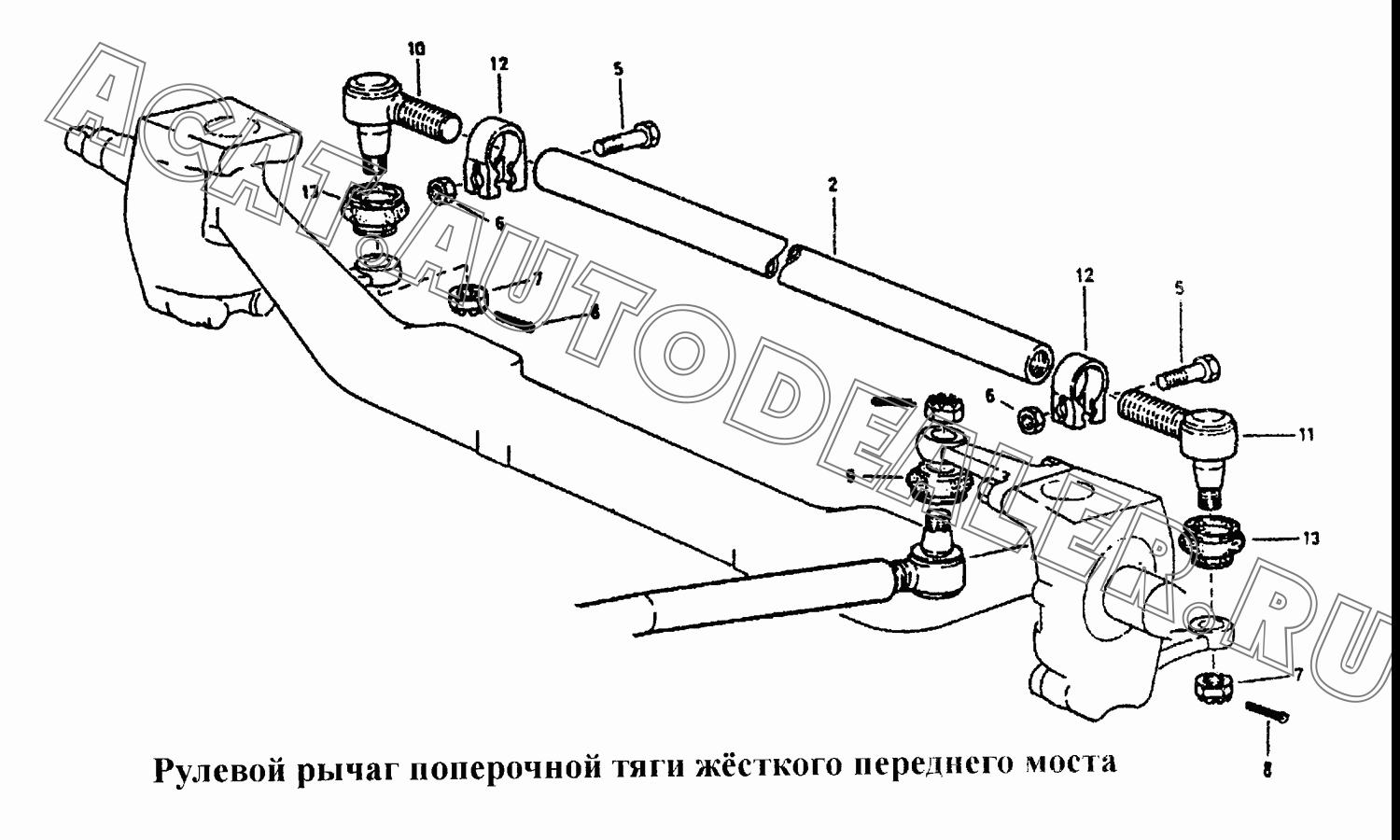 Поперечная рулевая тяга AZ9100430218-1 для CNHTC Sinotruk Hania