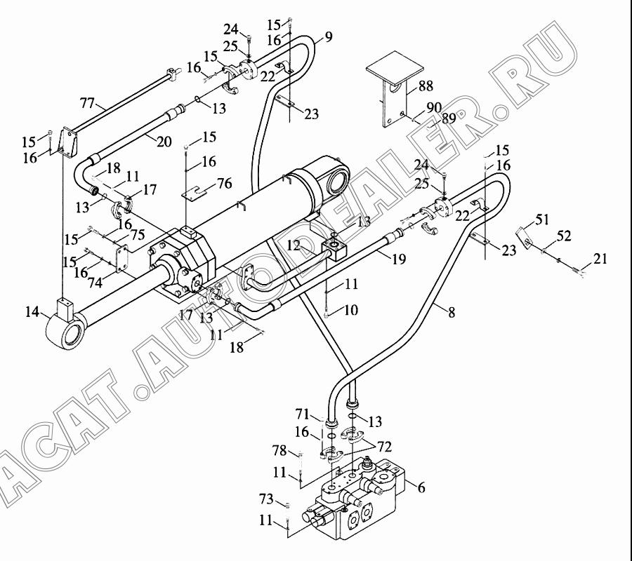 Цилиндр ковшовый 9F12-590700 для Foton FL958G