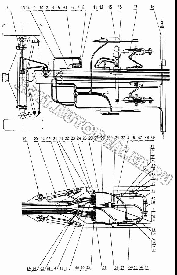 Рукав в сборе H1011-7300-90°-60° для XCMG GR165