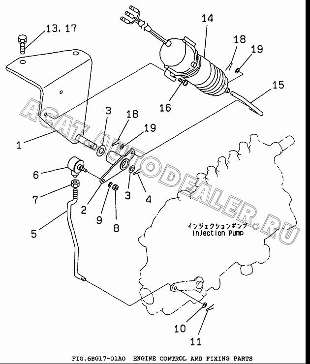 BRACKET, Двигатель CONTROL 1-23335-272-1 для Isuzu 6BG1