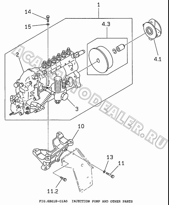 FEED PUMP ASS'Y, FIG 6BG54 1-15750-154-0 для Isuzu 6BG1