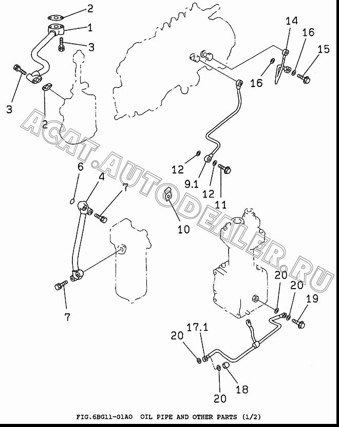 PIPE ASS'Y, COMPRESSOR OIL 1-13312-404-0 для Isuzu 6BG1