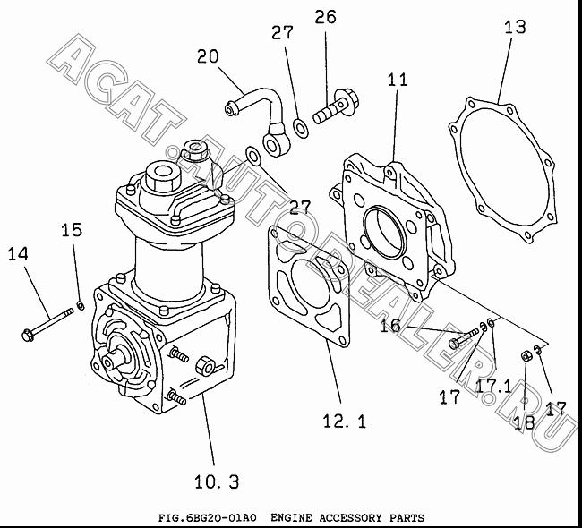 BRACKET 5-19187-010-1 для Isuzu 6BG1