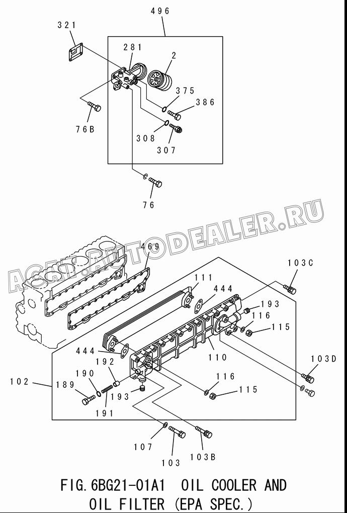 OIL COOLER ASS'Y 1-21700-249-2 для Isuzu 6BG1-1-T
