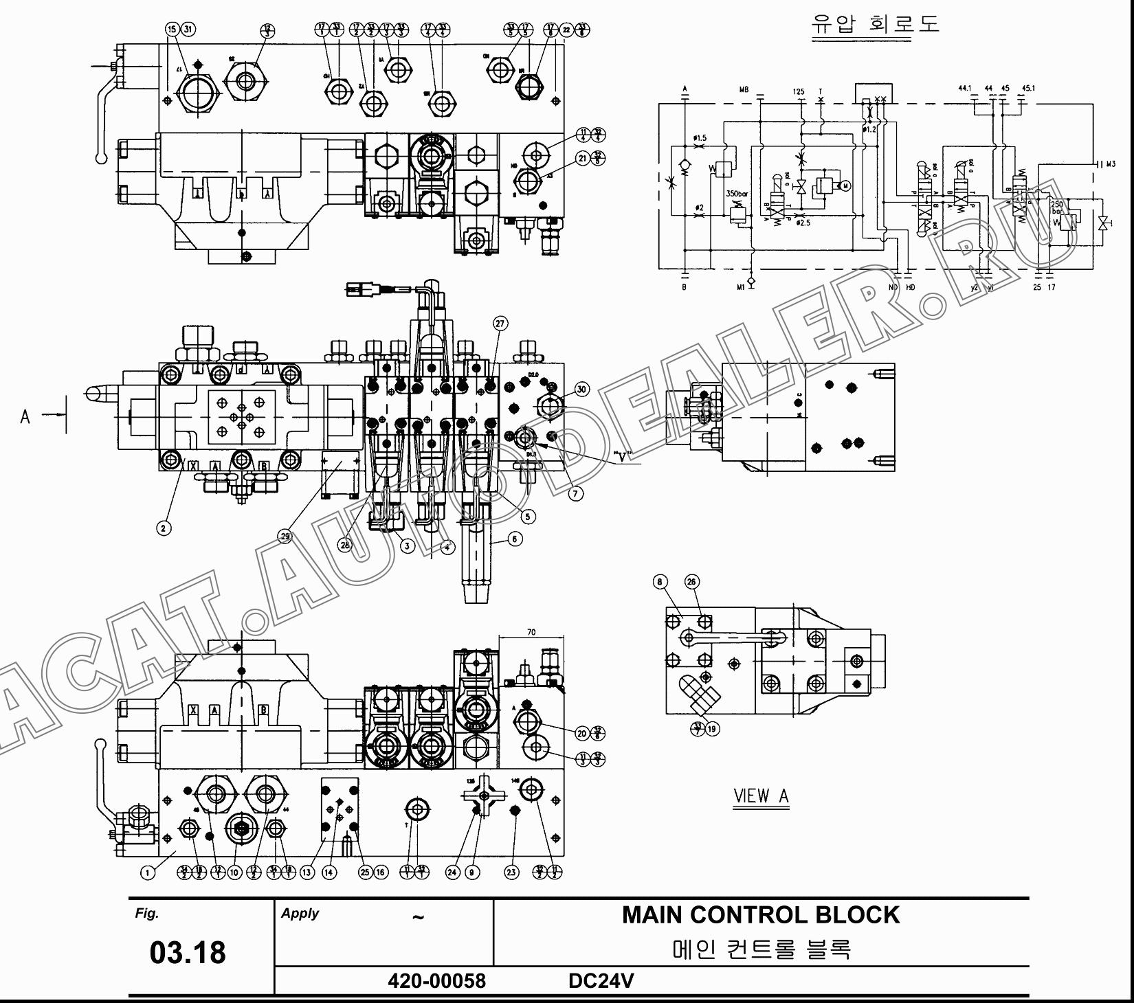 MANIFOLD BLOCK 420-00039 для Hanwoo HCP40.15X