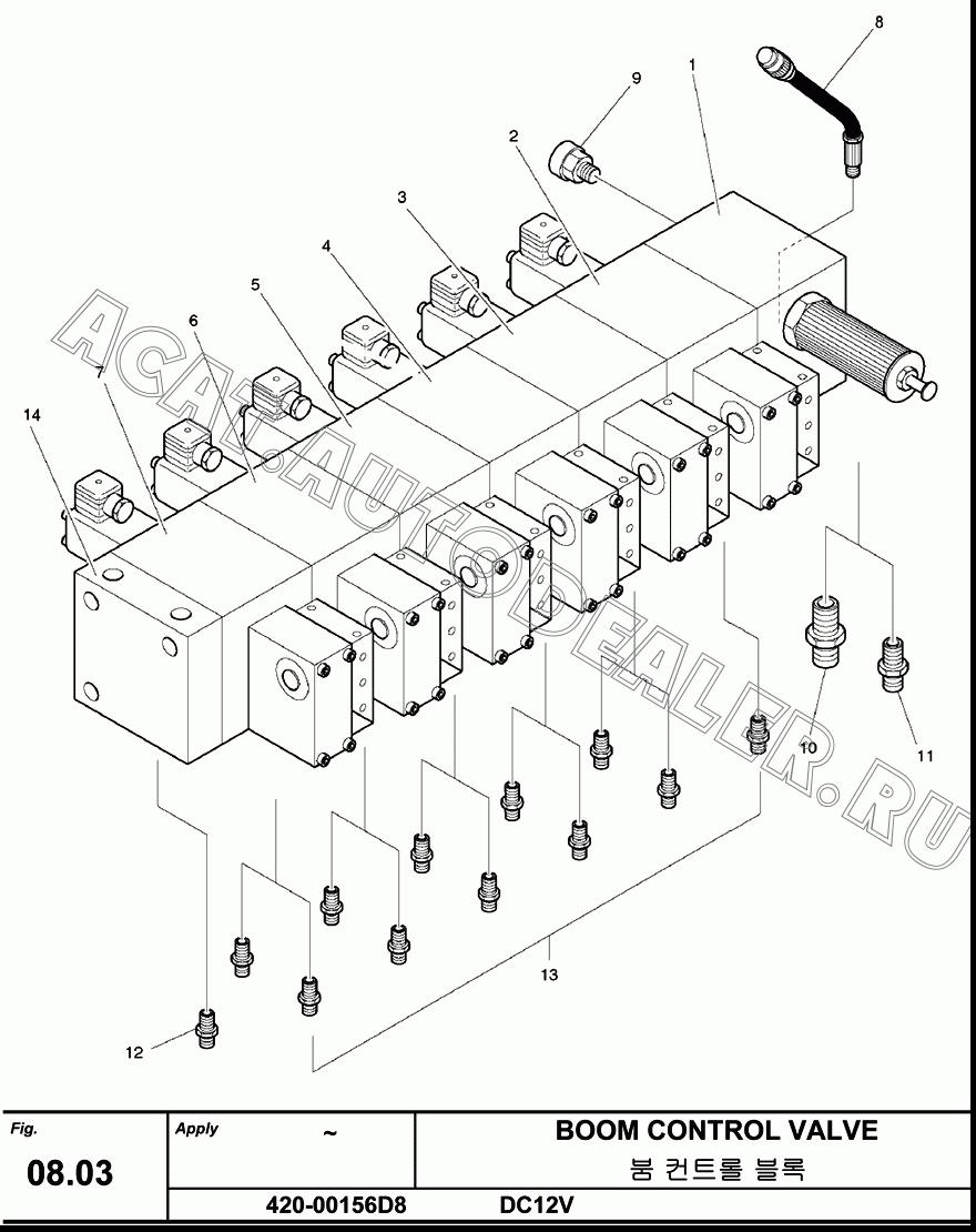 SECTION V/V BLOCK SPOO 12V:80/25 L/MIN 420-00156-31 для Hanwoo HCP40.15X