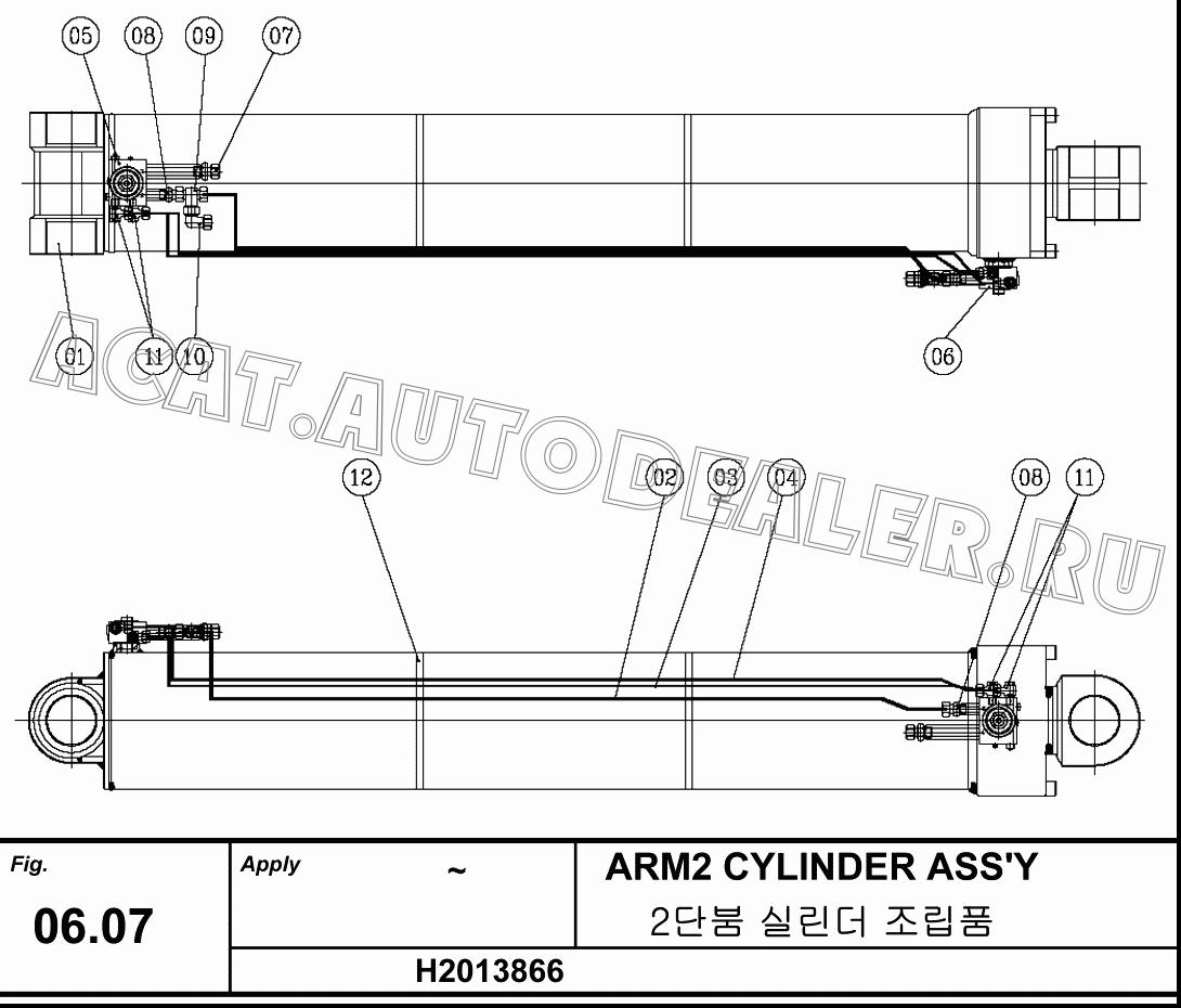 2ND BOOM CYLINDER ASS' H2080308 для Hanwoo HCP40.15X