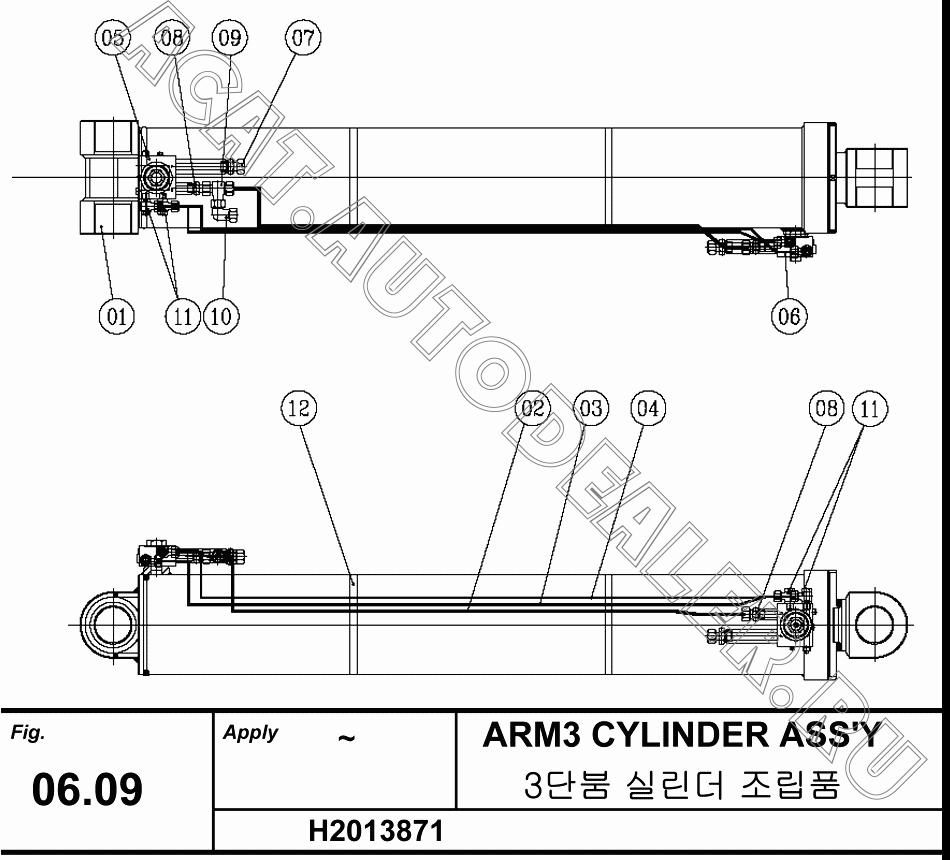 HYD, PIPE Ф8 H2013873 для Hanwoo HCP40.15X