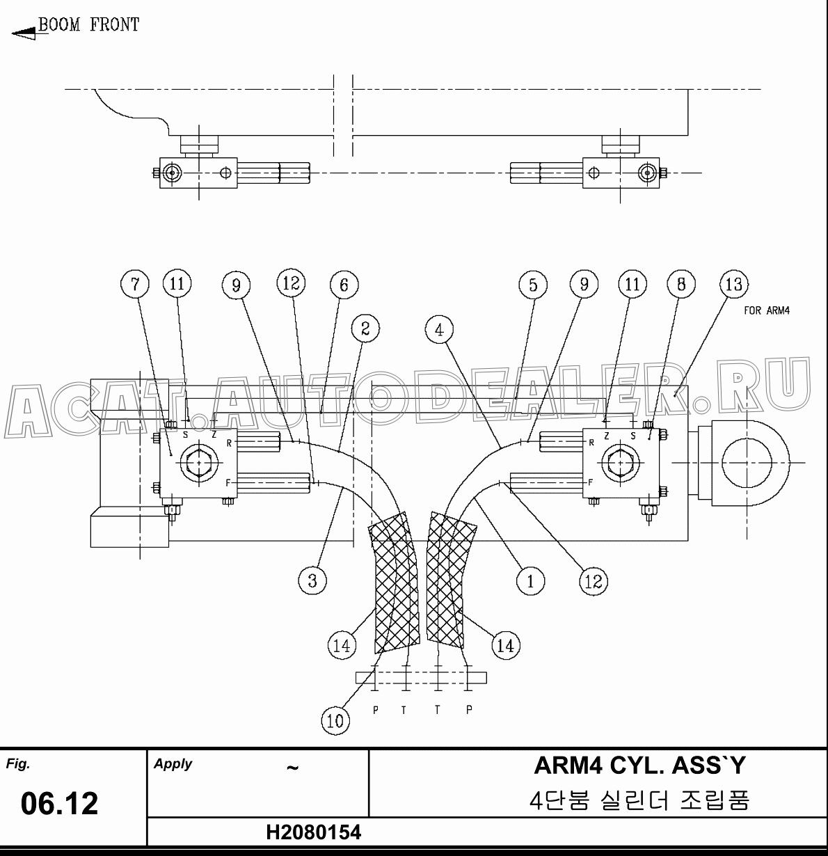 HYD. HOSE 12Sx800L 96330001.24 для Hanwoo HCP40.15X
