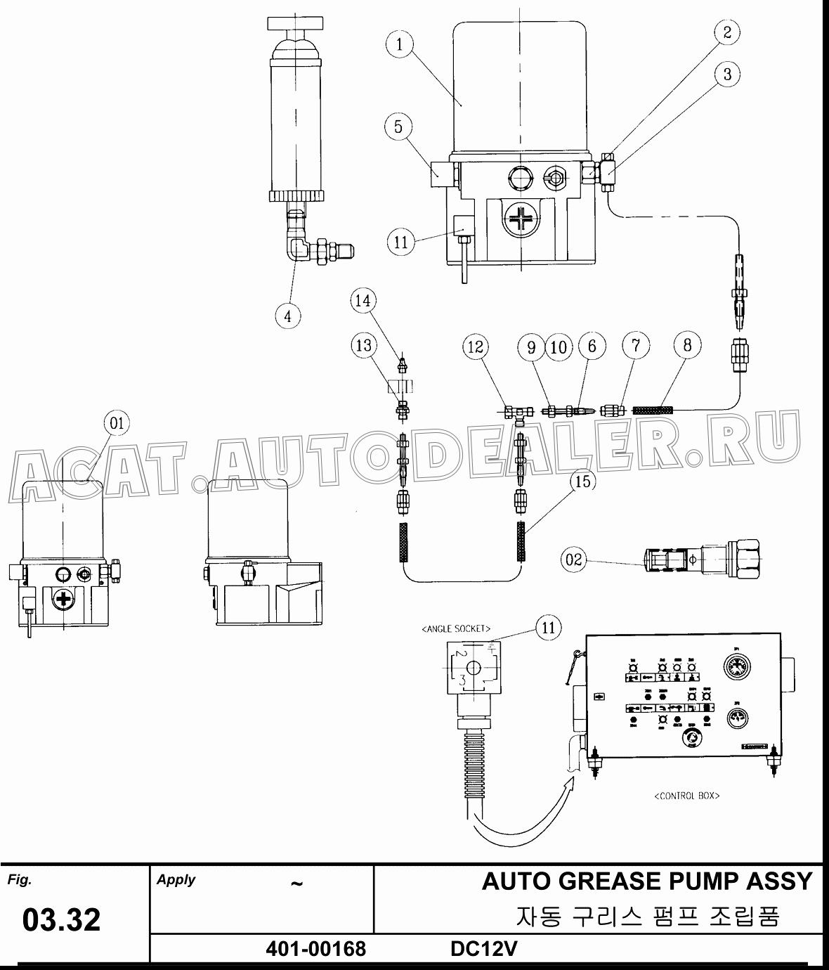 AUTO GREASE PUMP P203 DC12V H2110027 для Hanwoo HCP40.15X