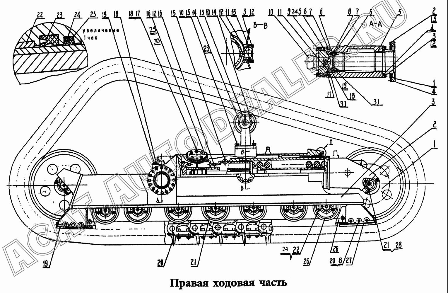 Правая ходовая рама 0T17001 для HBXG SD7