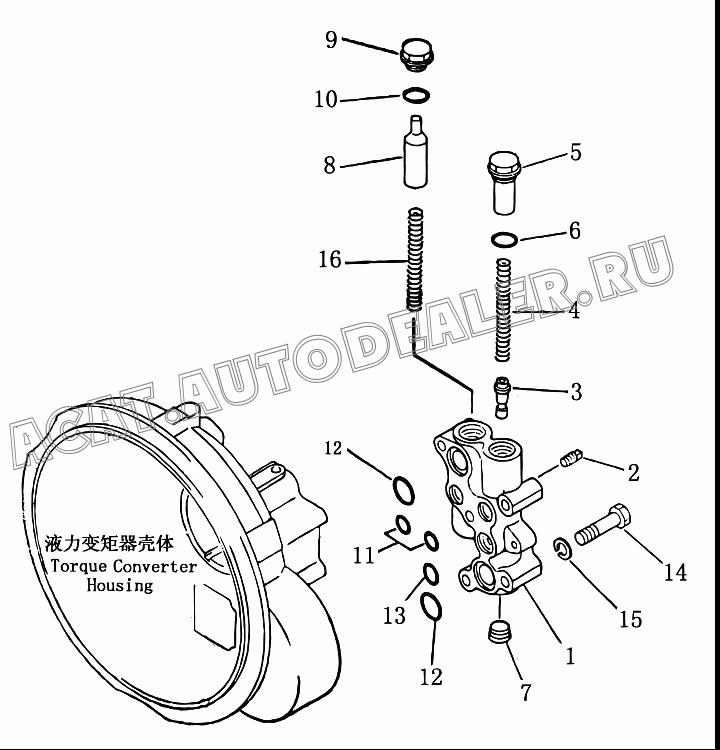 Золотник клапана 16Y-11-30002 для Shantui SD16