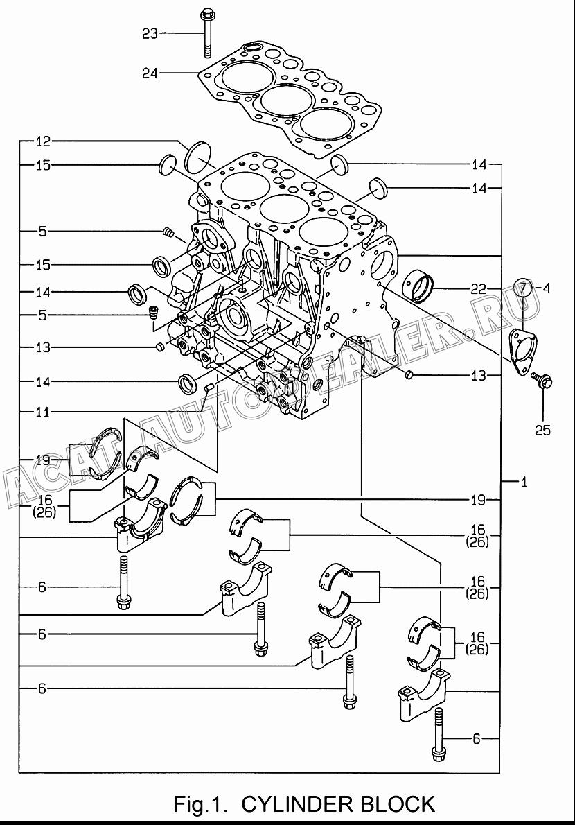 BLOCK В сборе, CYLINDER 719265-01560 для Yanmar 3TNE68