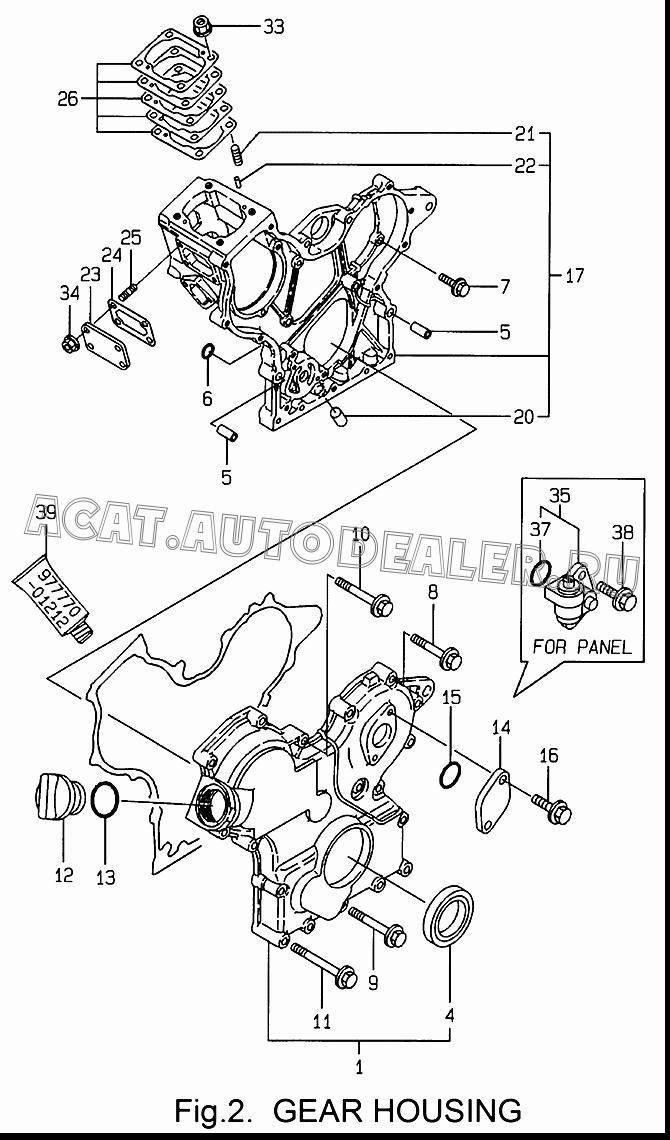 COVER В сборе,GEAR CASE 119260-01590 для Yanmar 3TNE68