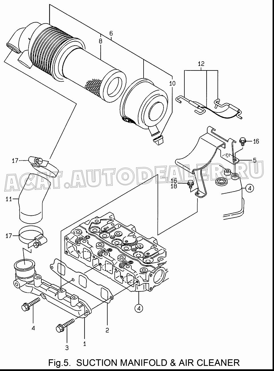MANIFOLD, SUCTION 119270-12100 для Yanmar 3TNE68
