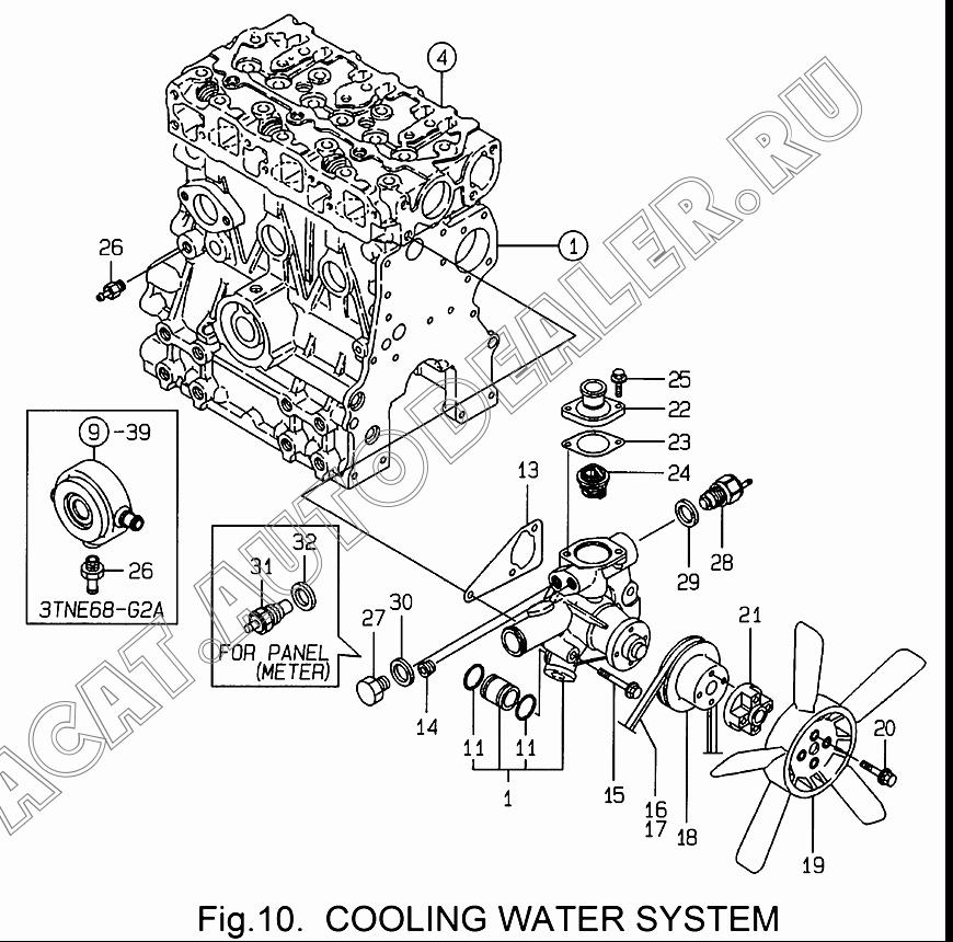 PUMP В сборе, C. WATER 119265-42002 для Yanmar 3TNE68