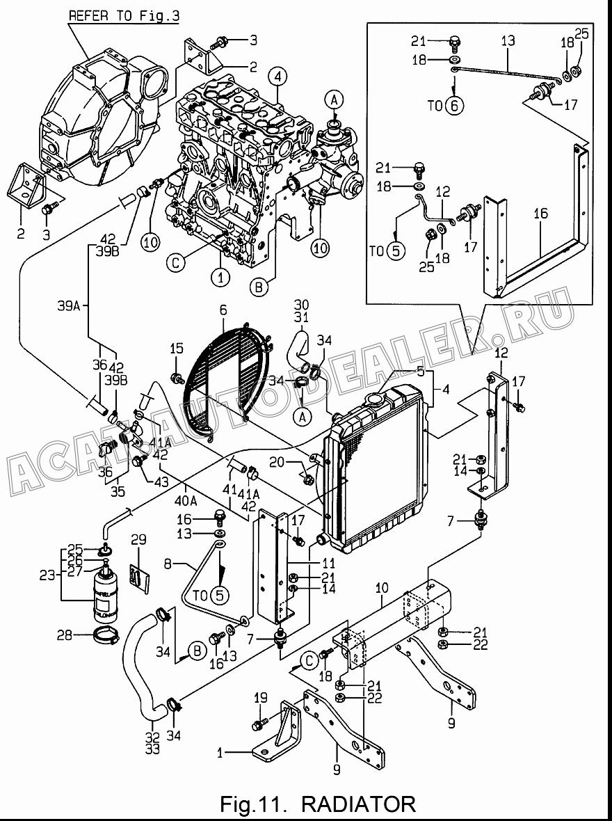 BRACKET (A), Двигатель 119288-08100 для Yanmar 3TNE68