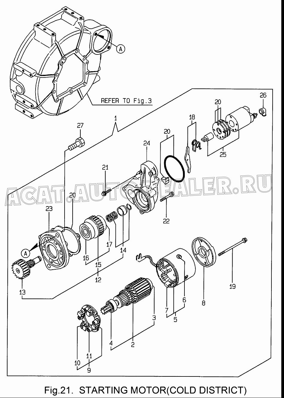 MOTOR В сборе, STARTING 119256-77010 для Yanmar 3TNE68