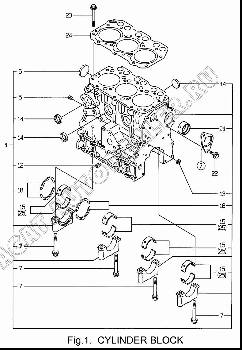 MAIN BEARING US=0.25 719620-02870 для Yanmar 3TNE74