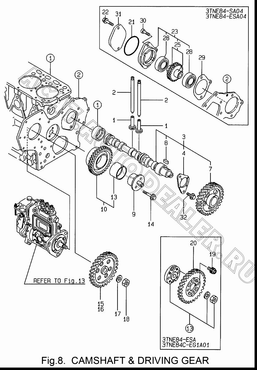 GEAR, CAMSHAFT 129150-14101 для Yanmar 3TNE84