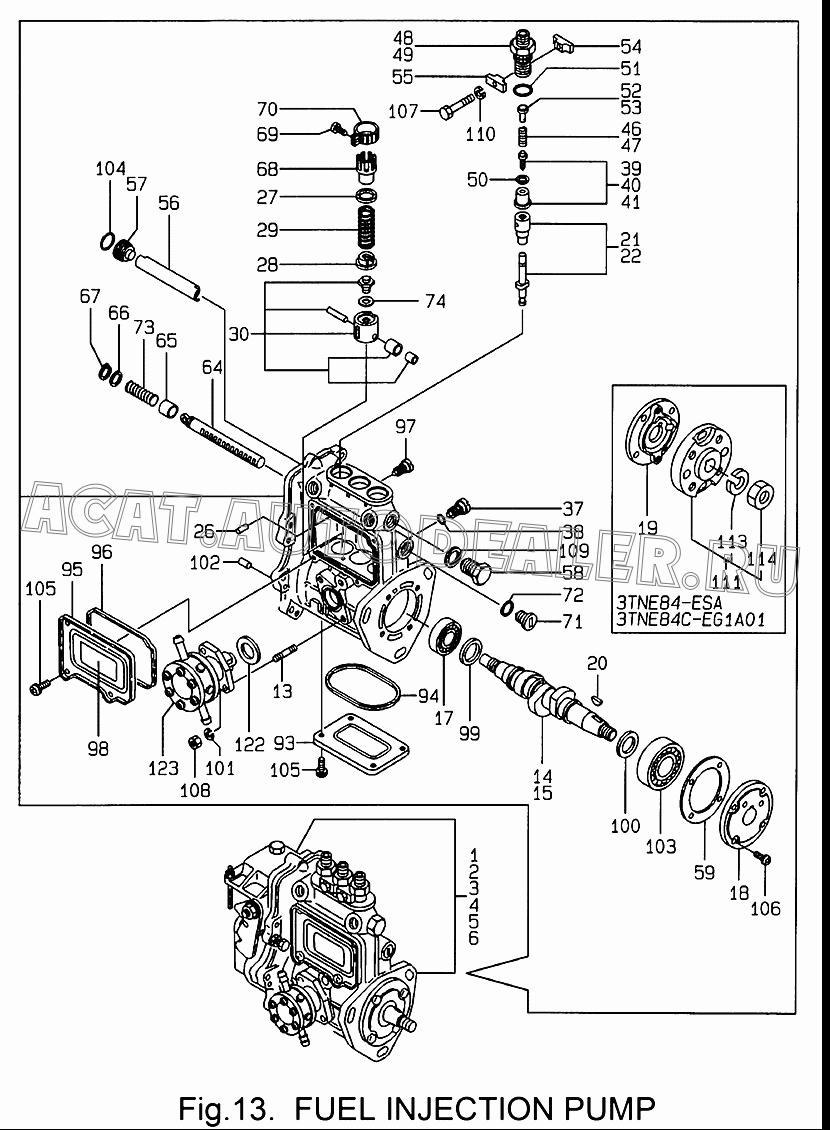PUMP W/GOV. & F.PUMP 729212-51400 для Yanmar 3TNE84