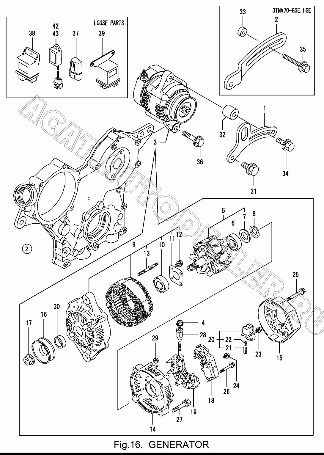 ADJUSTER 119230-77330 для Yanmar 3TNV70