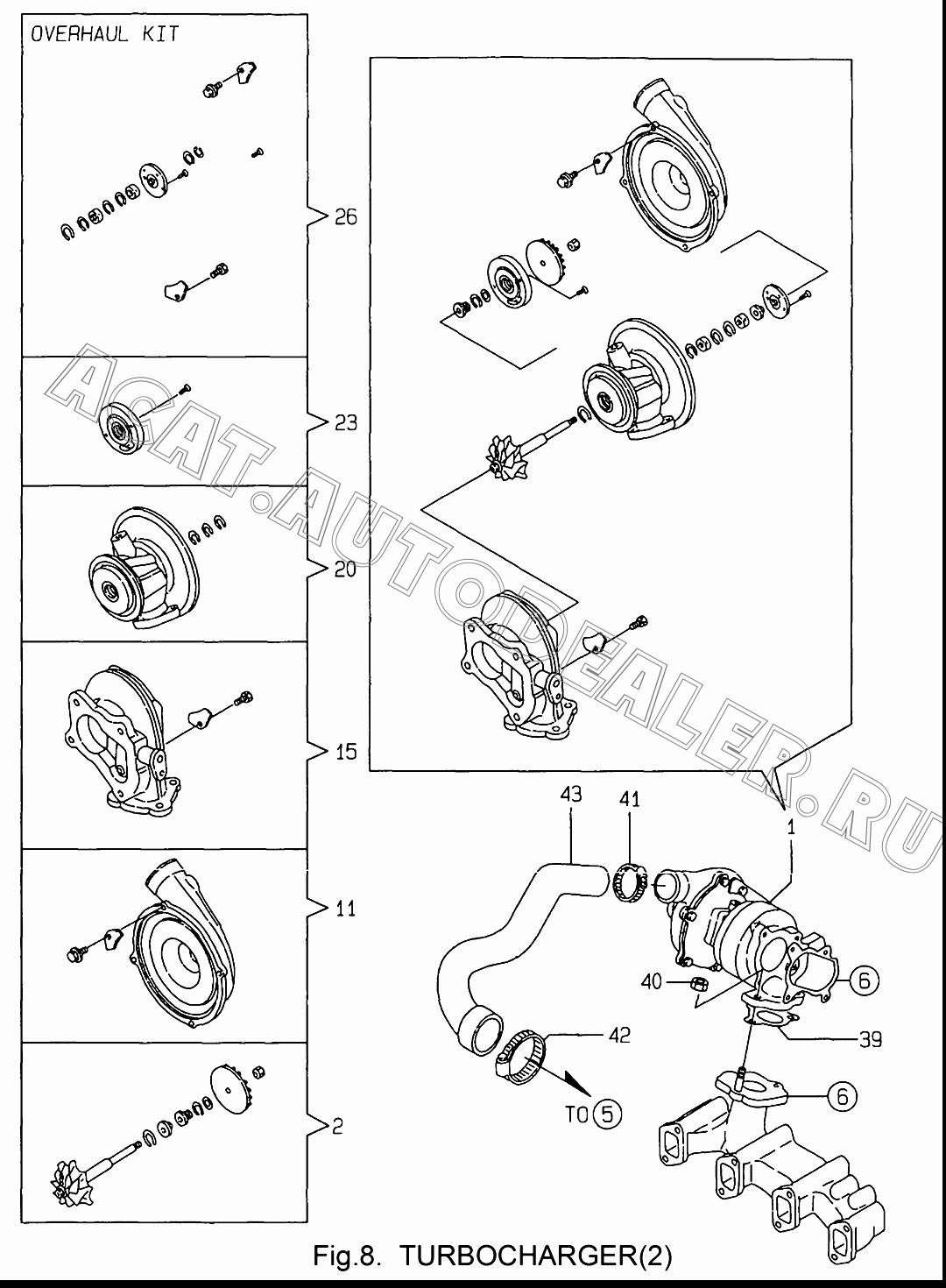 TURBOCHARGER RHB31 129406-18010 для Yanmar 4TNE84T
