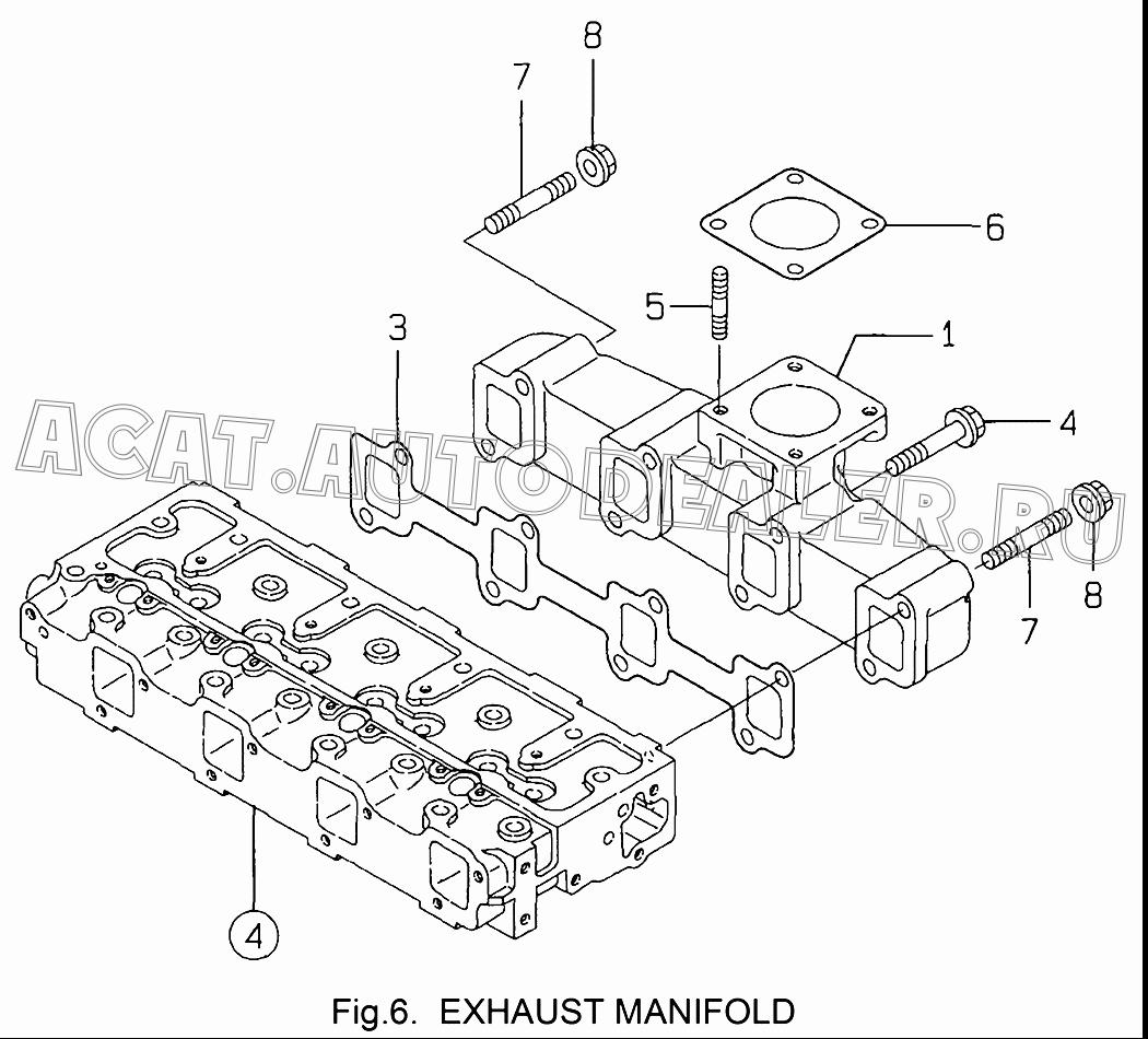 MANIFOLD, EXHAUST 129900-13200 для Yanmar 4TNE94