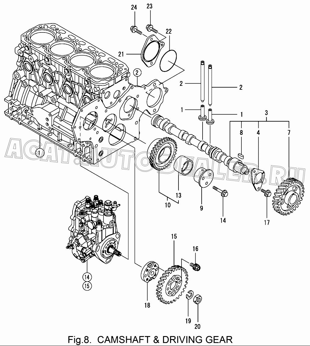 CAMSHAFT В сборе 129508-14580 для Yanmar 4TNV84T