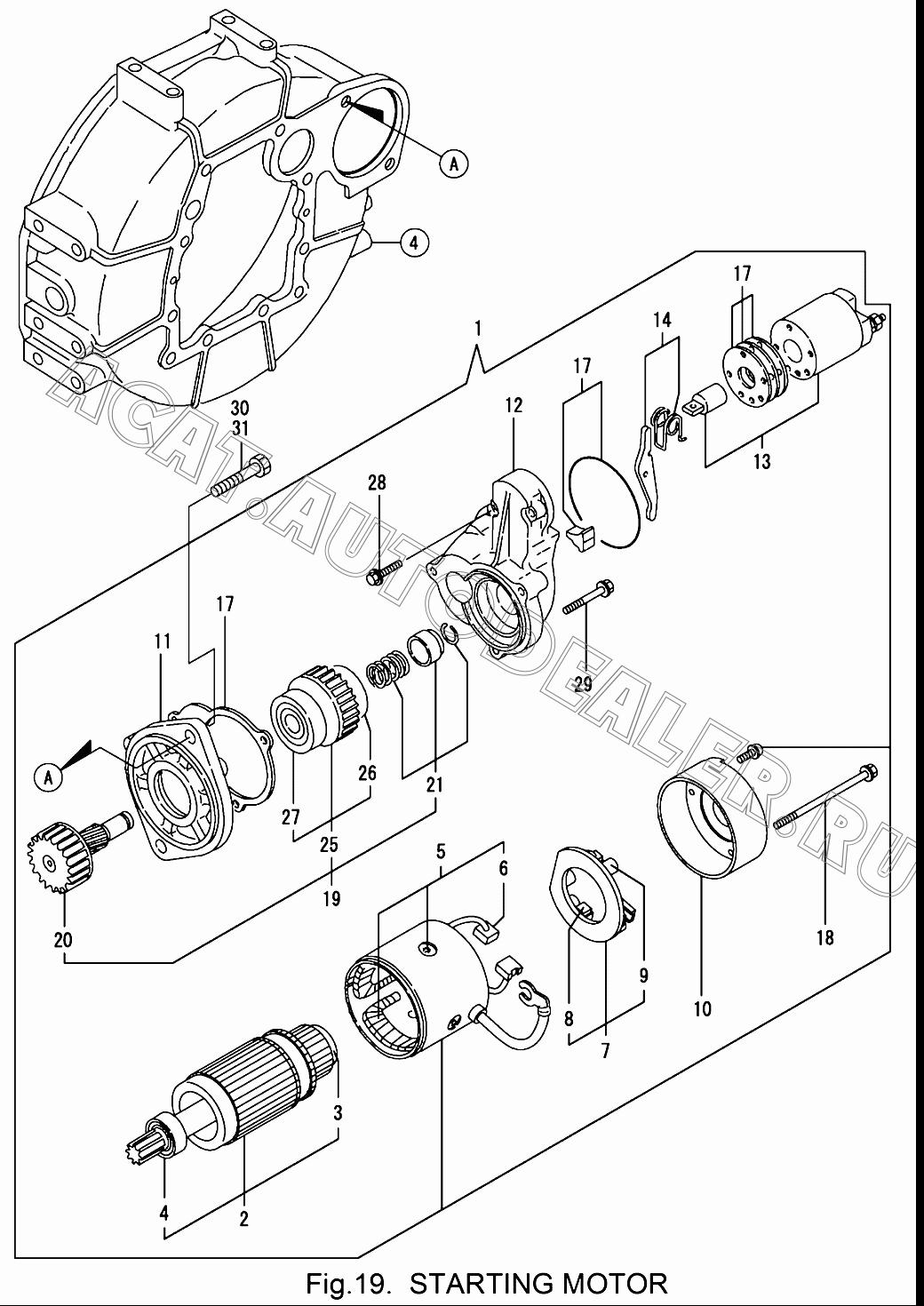 HOLDER В сборе, BRUSH 129486-77470 для Yanmar 4TNV84T