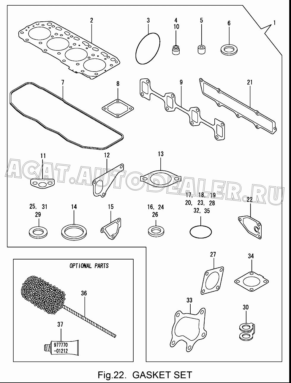 GASKET SET(NON-ASB.) 729508-92630 для Yanmar 4TNV84T