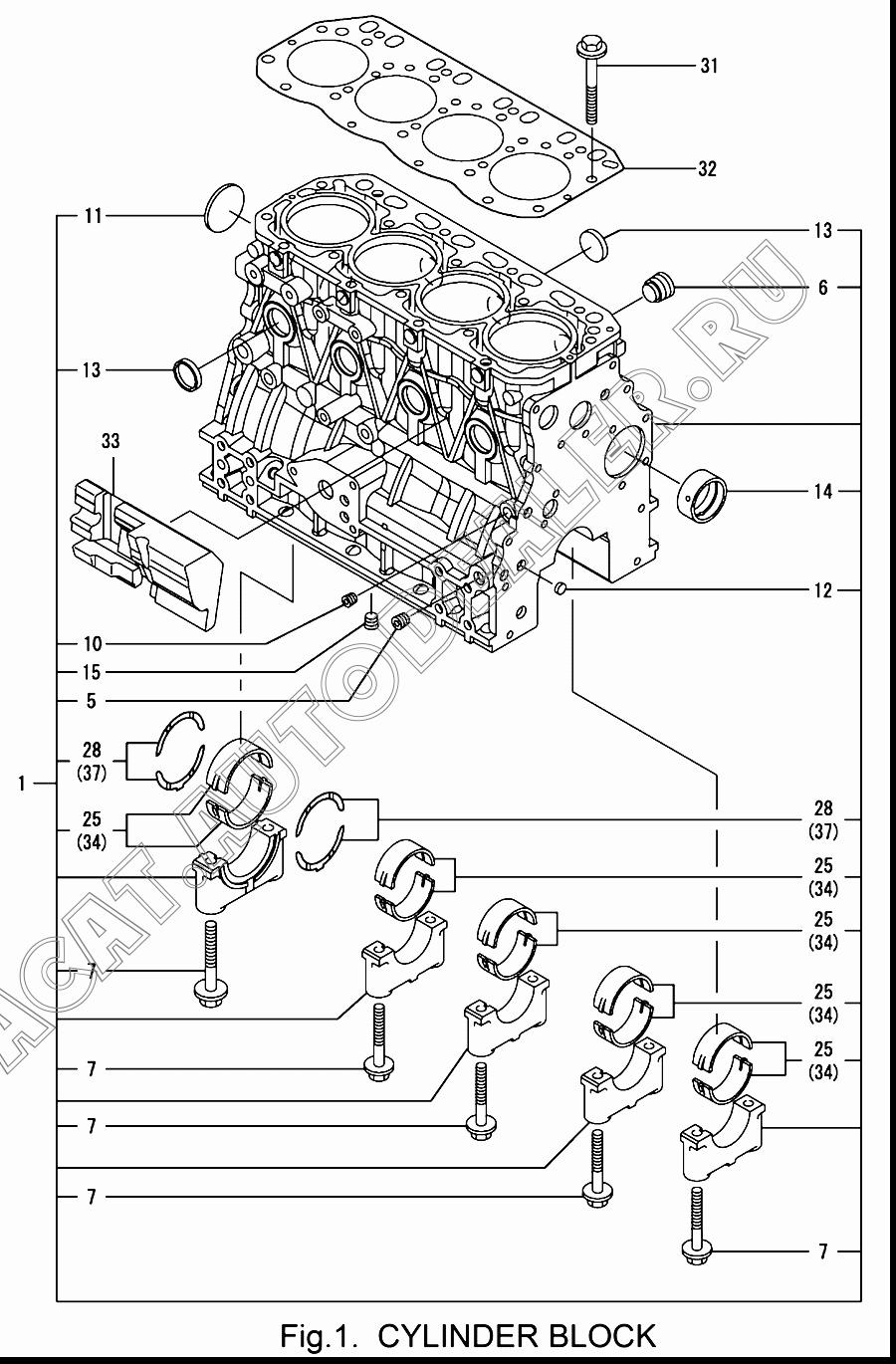 BLOCK В сборе, CYLINDER 729602-01560 для Yanmar 4TNV88