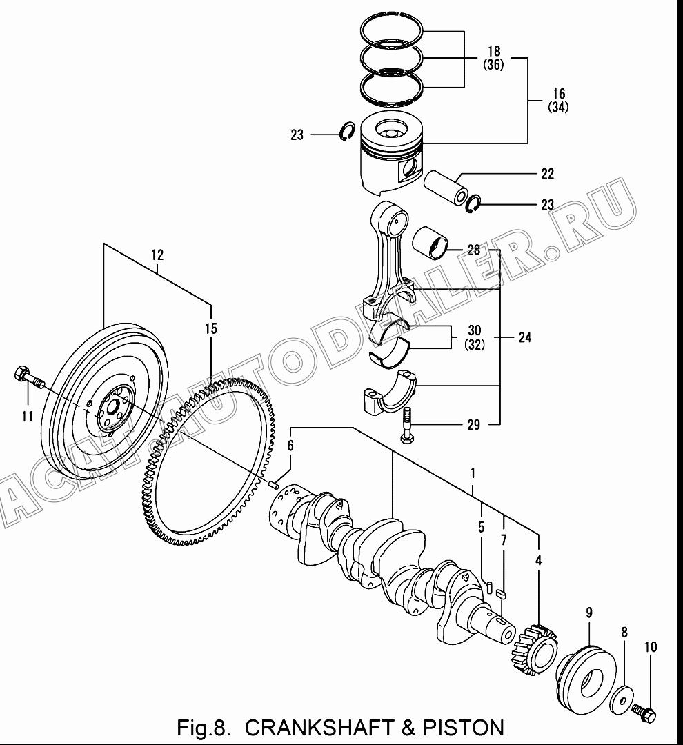 FLYWHEEL В сборе 129916-21590 для Yanmar 4TNV94L