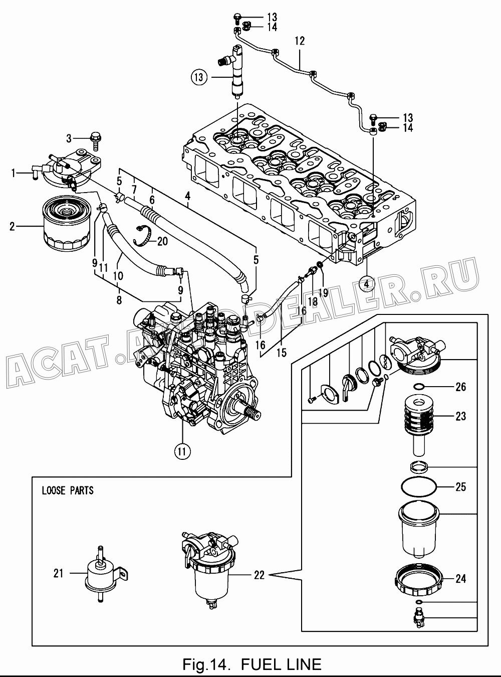TUBE 129950-59221 для Yanmar 4TNV94L