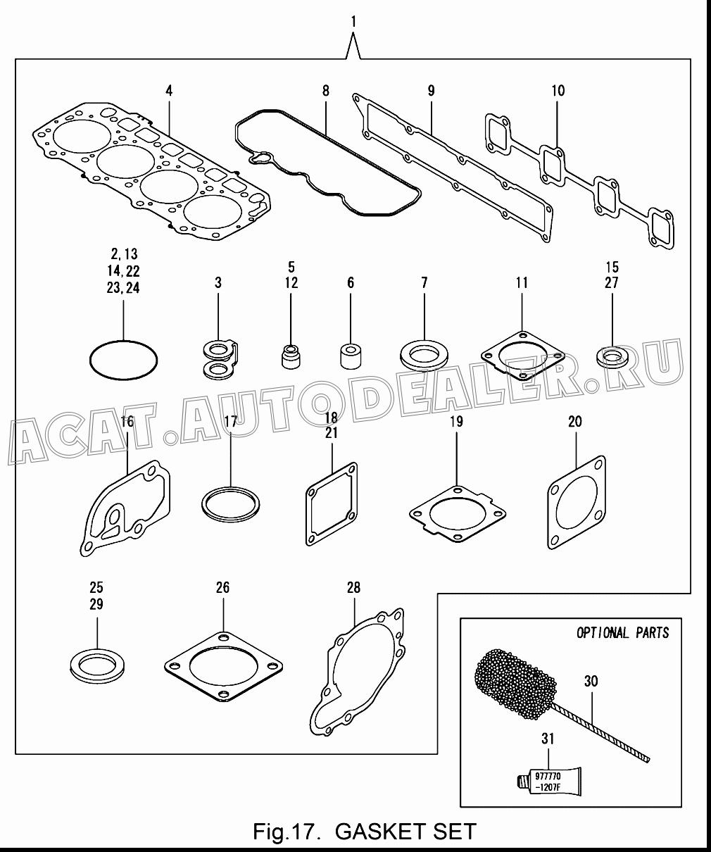 GASKET SET(NON-ASB.) 729906-92740 для Yanmar 4TNV94L