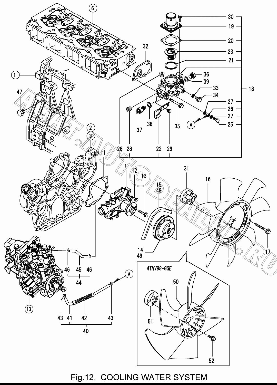 V-BELT A41.5 25132-004150 для Yanmar 4TNV98