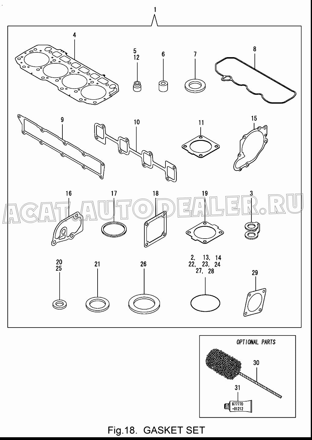 GASKET SET(NON-ASB.) 729907-92760 для Yanmar 4TNV98