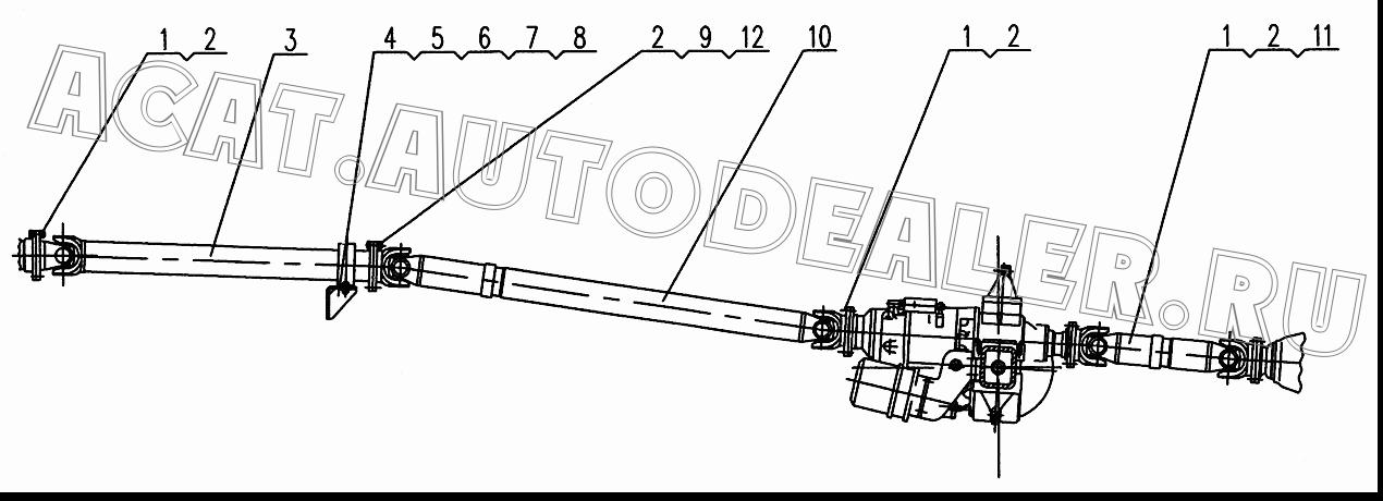 Transmission shaft for derailleur XZ65K.53.1 для XCMG XZ65K