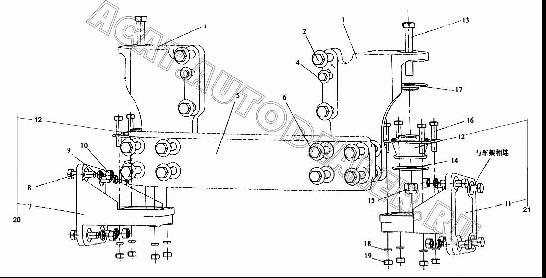 Левая стойка передней подвески 1001011-317 для FAW CA3252