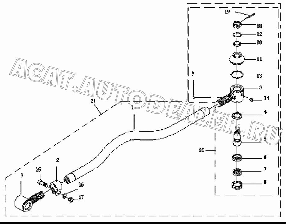Продольная рулевая тяга 3003016-371 для FAW CA3312