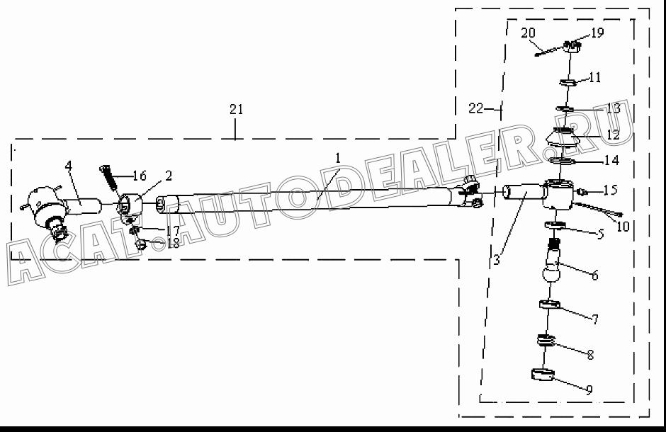 Тяга продольная задняя 3003017-371 для FAW CA3312