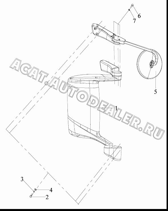 Правое внешнее зеркало заднего вида 8202020-А17 для FAW CA3312
