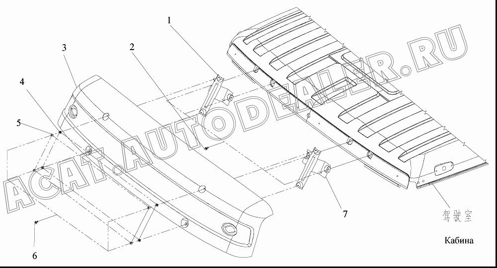 Противосолнечный козырек крыши 5704011-А17 для FAW CA3312