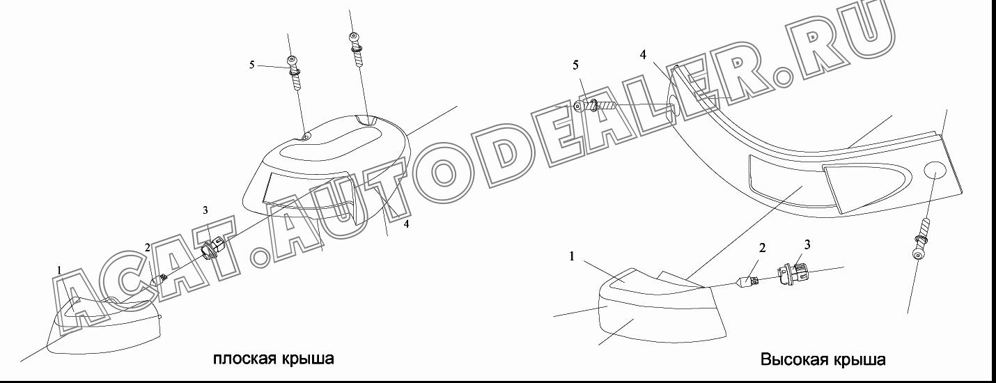 Левая передняя габаритная фара в сборе - высокая крыша 3731015-A02 для FAW CA4180
